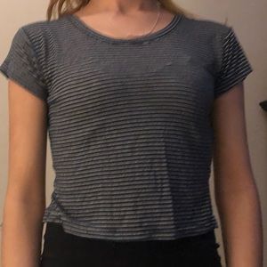 cropped striped brandy melville tee